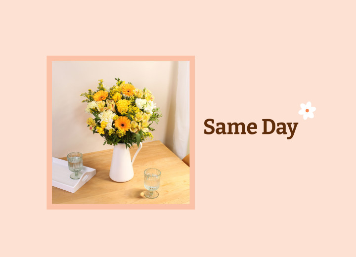 A list of our hand tied flowers, bouquets and floral arrangements available for same day delivery. Hand delivered, straight to your door!