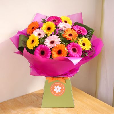 For lovers of germinis, consider our Vibrant Germini Gift Box. This bouquet is made up of Germini flowers in a variety of vivid colors. Handcrafted by our skilled florists, this arrangement is attractive in any setting and makes a great present for all occasions.